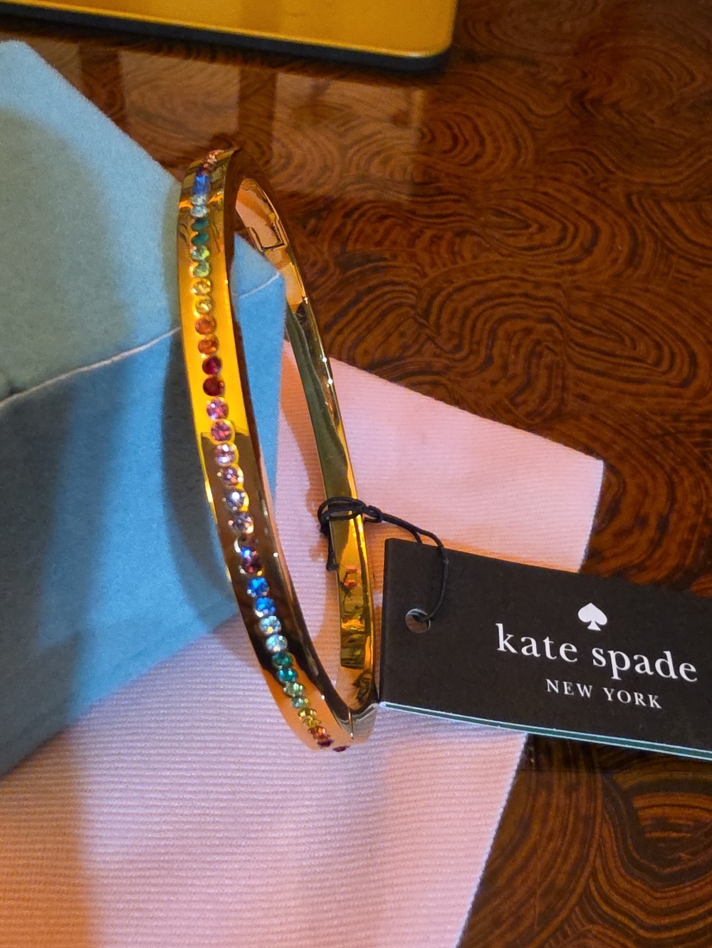 kate spade Gold-tone Rainbow Crystal Bangle Bracelet - Picture 1 of 5